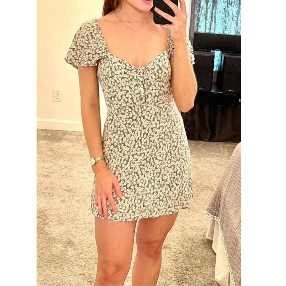Oh Polly Green Floral dress